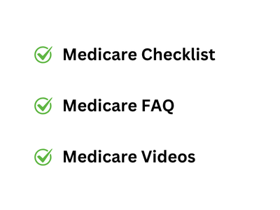 Resource Pack Bullets (300 x 300 px) Medicare Checklist, Medicare FAQ, Medicare Videos